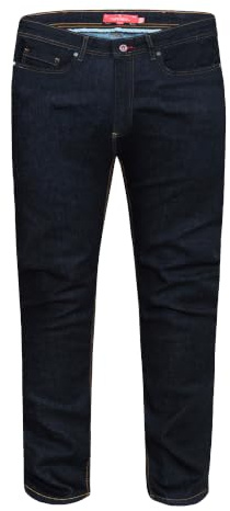 D555 Duke Mens Kingsize Relaxed Comfort Tapered Fit Stretch Jeans Indigo 46 Waist Short Leg (Cedric)