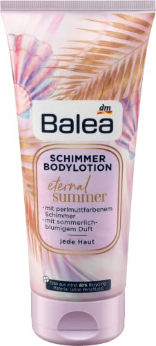 Balea Schimmerlotion Bodylotion Eternal Summer mit perlmuttfarbenem Schimmer, 200 ml (Limited Edition)