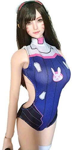 VUSLA JIAOU 12 Female Seamless Action Figures-Silicone Body Type, Multi Tone Selectable-1/6 Scale Super Flessibile Figure Dolls (Brown (Fit KUMIK Head))