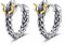 POPLYKE Dragon Hoop Earrings 925 Sterling Silber Kleine Vintage Gothic Punk Rock Hoop Earrings Men