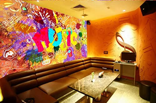 FitNshape 3D-Tapete Wandbild Abstrakte Musik Graffiti-Werkzeuge Hintergrund Wandtapete*150cmx105cm(59.1x41.3inch)