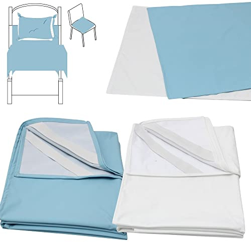 SENIORI Inkontinenzunterlage WASCHBAR wasserdicht Matratzenauflage für Bett Stuhl Hygieneunterlagen Bettschutzeinlagen (Weiß, 90x200cm mit 4 Gummibändern)