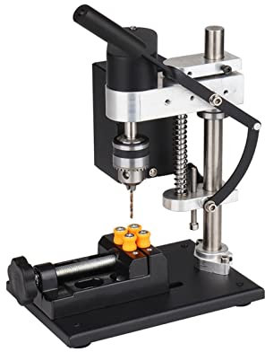 Mini taladro de banco eléctrico, Kit de soporte de prensa, 8000 r/min, 7 velocidades, máquina de perforación de sobremesa de velocidad Variable, taladro preciso, perforación DIY ( Color : Standard Ver