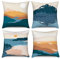 Hnmdmyi Kissenbezug Boho 40x40 4er Set, Abstrakt Berg Sonnenuntergang Sonnenaufgang Dekorative Kissenbezüge Mid Century Modern Natur Landschaft Kunst Leinen Kissenhülle für Sofa Couch Bett Home Decor
