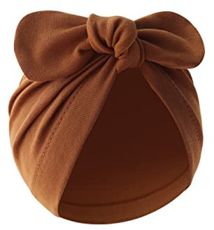Newwyt Baby Bowknot Mütze Große Schleife Turban Mütze für Neugeborene Jungen Mädchen 0-12M Weicher atmungsaktiver Kopfschmuck Universal Photo Hat Cotton