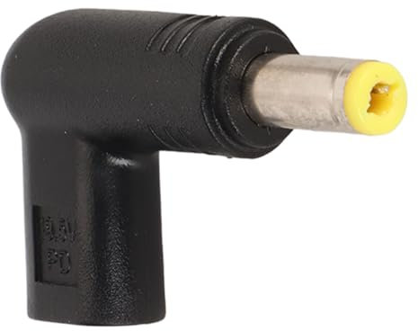 Annadue USB C auf DC Adapter, Typ C Buchse auf DC 5,5 X 2,5 Mm 18,5-20 V 90 Grad Abgewinkelter Adapter PD Emulator Trigger für Laptop, Unterstützt 100 W PD Schnellladeadapter