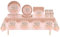 Rose Gold 69pc 30th Birthday Decorations - Tablecloth, Plates, Napkins & Cups for Him or Her