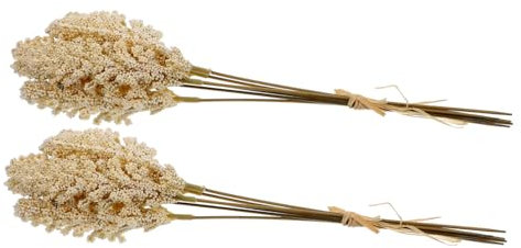 Garneck 4 Stück 2 künstliche Blumensträuße kunstpflanze kunstplflanze Blumenstiele zum Basteln rosa Vase Dekor getrocknete Blumen Kunstblume künstliche Pflanzen Wenig frisch schmücken Heu