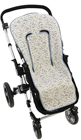 Funda de Verano para Silla Paseo Universal Rosy Fuentes- Colchoneta para Carrito Bebé- Transpirable-Compatible con Bugaboo, Jane, Concord, Baby Jogger, Bebecar…-Azul Pálido