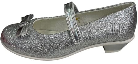 Lelli Kelly Ballerina Silver Glitter con Tacco. Cerchietto in Omaggio .Numeri dal 28 al 37 (Glitter Silver, Sistema Taglie Calzature EU, Bimbo (0-5 Anni), Numero, Media, 29), LKBT4117