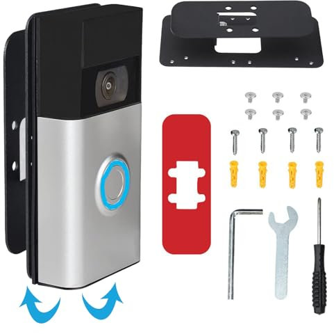 Adjustable Doorbell Mount for Ring Doorbell Angle Mount Compatible with Video Doorbell 1/2/3/4/Pro Bracket for Ring Doorbell Accessories with Installation Instructions