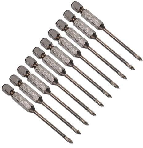CoCud Titanium Masonry Drill Bit, 3mm Cutting Dia 74mm Length 1/4 Hex Shank Carbide Cross Tip Concrete Drill Bits Yellow - (Applications: for Wood Glass Brick Cement), 10-Pieces