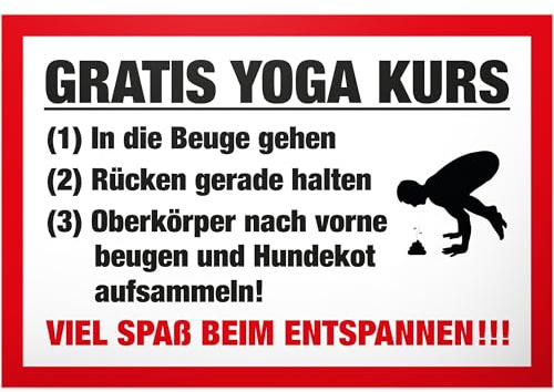 DankeDir! Yoga Kurs - Kein Hundeklo/Hundetoilette - 30 x 20 cm Schild - Hunde kacken verboten - Verbotsschild Hundeverbotsschild Verbot Hundeklo Hundekot Hundehaufen Hundekacke
