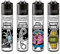 Clipper Feuerzeuge, Set mit 4 Stück, außergewöhnliche Motive (FFX Still not Loving The Police #2)