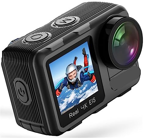 MZZYG Action Camera WiFi Action Camera 2-inch Touch Screen EIS 2.4G 1080P Webcam Waterproof Sport Vlog Cam(Option 1)