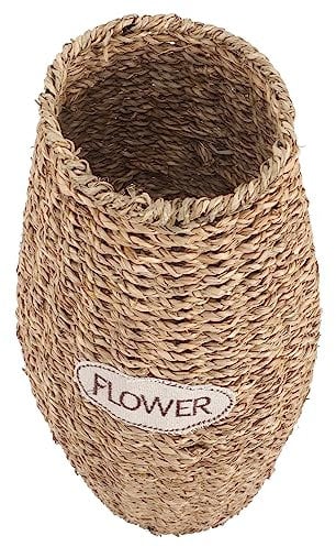 MUSISALY Rustikale Rattan Bodenvase Für Trockenblumen Leichter Blumenhalter Im Boho Stil Dekorative Pflanzflasche Für Desktop Und Wohnraum Drahtgeflecht Langlebige Blumenvase Für Home Decor