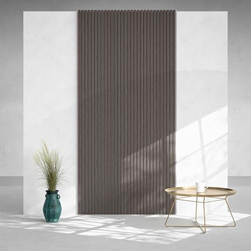Lot de 2 Panneaux Tasseaux Bois - Noyer Feutre Blanc - 3 m², 2500 x 600 mm, Mon Marché Déco