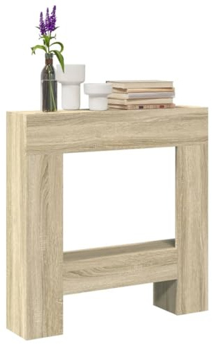 Rantry Arredo Cornice per Camino Rovere Sonoma 81x18x82 cm in Truciolato, Mobilia Cornice Camino, Camino da Pavimento con Cornice e Bruciatore, Accessori Camino, Cornice Legno