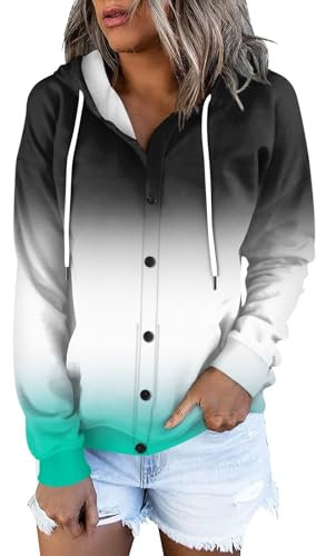 SCBFDI Sweatshirt Damen mit Kapuze Zipper Hoodie Beheizbare Jacke Laufjacke Winter Softshelljacken Rolli Top Sweatjacke Kapuzenjacke Oversized Grün L