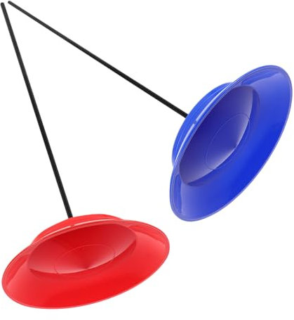JUMPLAWN 2Sätze Jonglierplatten mit Stäben Farbige Drehteller für Zirkusauftritte Jonglieren für Erwachsene Langlebig für Gruppenaktivitäten