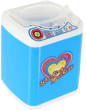 Toyvian Realistic Mini Washing Machine Toy for Boy Girl Educational Plaything with Compact Design Great for Pretend Play Blue and White