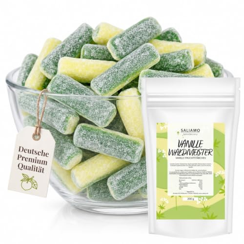 Saliamo | Frucht-Bonbon - Waldmeister Vanille Bonbons - 200g - Retro Fruchtbonbons - Jahrmarkt Bonbons wie früher -