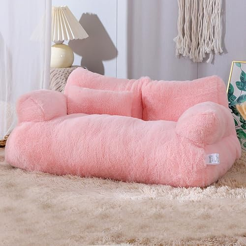 Miaogoo Weiches Haustier-Schlafsofa, Katzen-Hundesofa mit Reißverschluss und Kissen, waschbares Haustiermöbelkissen, rutschfeste orthopädische Unterstützung, beruhigende Matratze, 55 x 35 x 15 cm