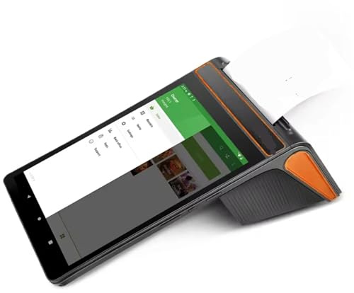 Registrierkasse. Restaurant-Register-Ausrüstung Integriertes 8+2,4-Zoll-Dual-Screen-Tablet-Register Mit Drucker .POS-Maschine(Orange)