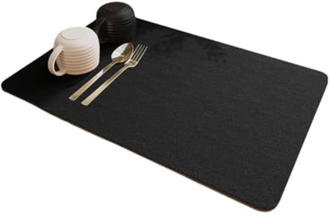 Osmond Drain Pad Quick Dry Kitchen Mat Coffee Drying Dish Draining Bathroom Faucet Placemat Super Absorbent Black