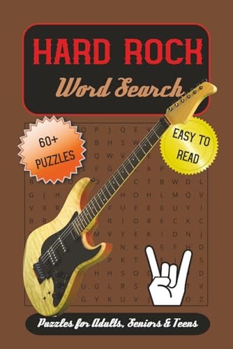 Hard Rock Word Search Puzzle Book: Word Searches with Easy to Read Print about Hard Rock, Guitars, Rock Musicians and More | 6x9 inches, 122 pages | ... … Gift for Vacations, Holiday & Free Times