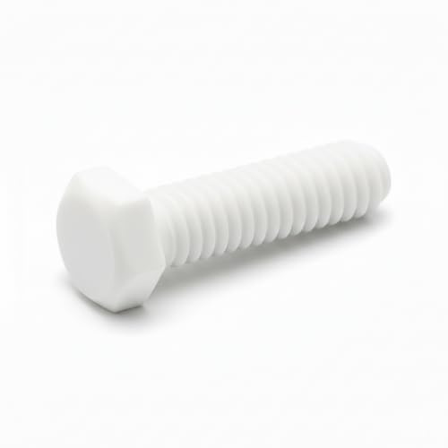 Sechskantschrauben DIN 933 Kunststoff Weiß – Polyamid PA Nylon Kunststoffschrauben (M8 x 50 mm, 25 Stück)