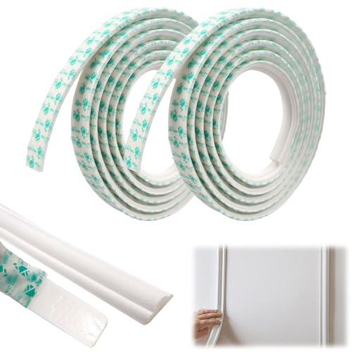 6m Moulure Adhesive en EVA Moulure Murale Flexible, 2.3cm Baguette de Finition Autoadhésive, Plinthe Souple pour Cadres Miroirs Portes Armoires Murs