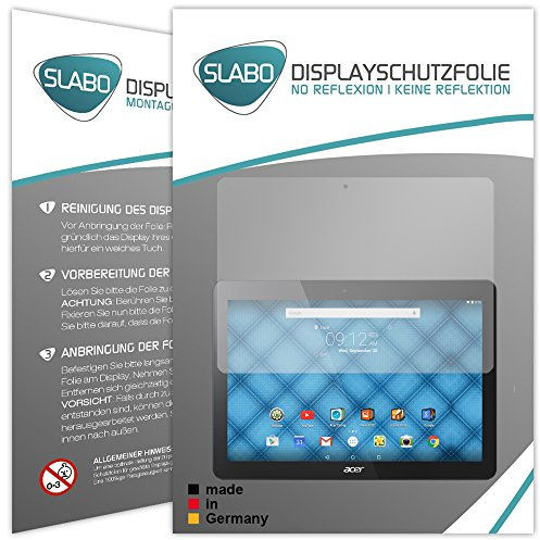 Slabo 2 x Displayschutzfolie für Acer Iconia One 10 (B3-A30) Displayschutz Schutzfolie Folie No Reflexion|Keine Reflektion MATT - Entspiegelnd Made IN Germany