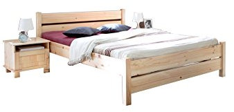 Doppelbett Bora Massivholz Kiefer Natur 140 x 200 cm