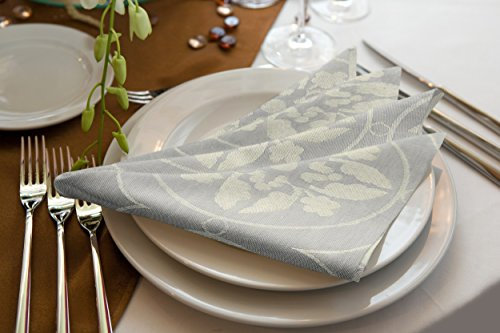 adam Romantic Puligny A Light Serviette, Bio Baumwolle, Hellgrau, 30 x 30 cm, 4-Einheiten