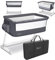 Lionelo Theo 2in1 Baby Bett, Reisebett Baby, Beistellbett Baby ab Geburt bis 9 kg, Höhenverstellung, Einstellung der Neigung, Faltbare Seitenwand, Matratze, Moskitonetz (Dunkelgrau)