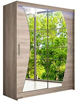 Mirjan24 Westa X Armoire à Portes coulissantes Moderne avec Miroir, Placard à Portes coulissantes