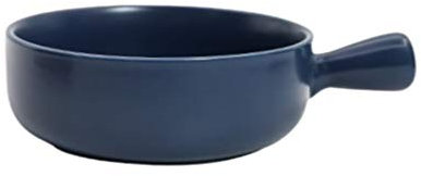 Hemoton French Onion Soup Bowls With Handles Porcelain Bowls for Soup Cereal chili beef stew (Dark Blue)