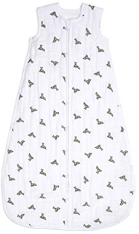 aden + anais™ Schlafsack für die Übergangszeit, 4 Lagen aus 100% Baumwoll-Musselin, tragbare Decke für Mädchen & Jungen, atmungsaktiver Schlafsack für Babys, 1,5 TOG, 0-6 Monate, Jungle Jam