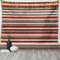 ABAKUHAUS Gestreift Wandteppich, Vintage 60er Rot Schwarz aus Weiches Mikrofaser Stoff Waschbar ohne Verblassen Digitaldruck, 150 x 110 cm, Rot Beige