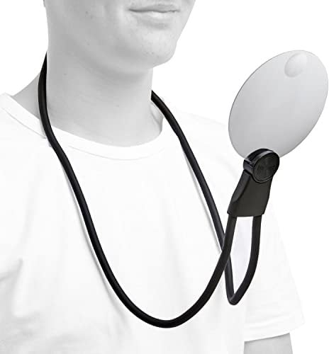 FALINGO Loupe 3 en 1 loupe Tour de Cou loupe Mains Libres loupe sur Pied loupe de Table loupe à Main grossissement Optique 200% ou 400%