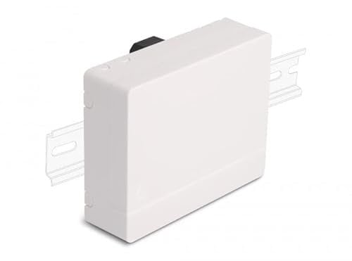 Delock LWL Anschlussdose für Hutschiene 4 x SC Simplex oder LC Duplex weiß