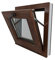 ECOPROF Kipp - Kellerfenster | Kunststoff Fenster | Gartenhaus Fenster | Maße: 50x50 cm (500x500 mm) | Farbe: Nussbaum (beidenseitig) | 70mm Profil