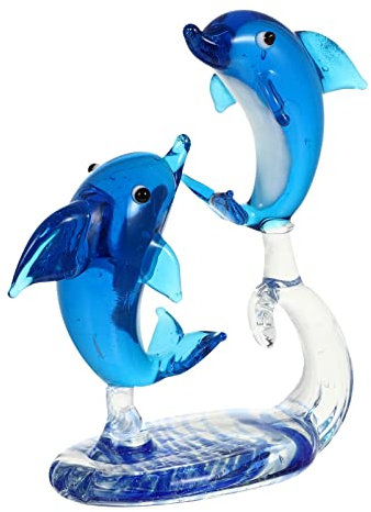 jojofuny Glas Delphin Figurine Kreative Desktop Deko Für Modernes Wohnzimmer Dekoratives Kristallglas Meerestier Ornament Als Für Freunde Und Familie