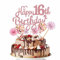 16.Geburtstag Tortendeko Probuk 7PCS Wiederverwendbar Glitzer Roségold Cake Topper Kuchendeko mit Papierfächer&Konfetti Luftballons,Partydekoration für Geburtstags/Hauspartys/Weihnachtsfeiern