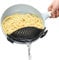 Clip on Strainer for Pots Pans,Heat Resistant Silicone, Easy to Use and Store, Dishwasher Safe Adjustable Silicone Clip On Strainer for Pots, Pans, and Bowls- Black