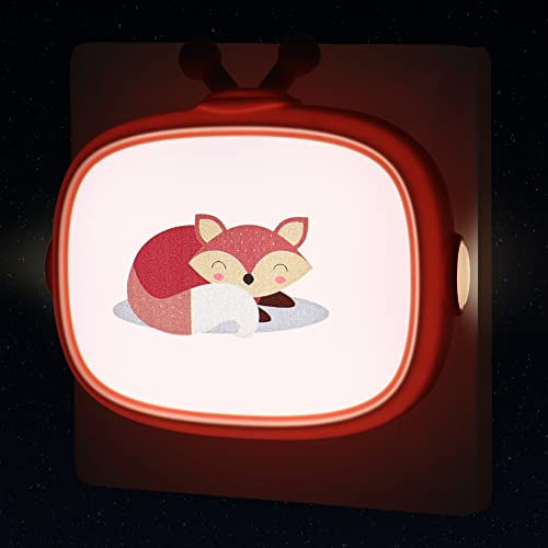 Veilleuse Prise Électrique, Lampe de Chevet Renard avec Capteur Crépusculaire, Veilleuse Enfant Nomade, Lumière LED de Nuit pour Bébé Allaitement, Éclairage Mural Couloir Escaliers Chambre Garderie