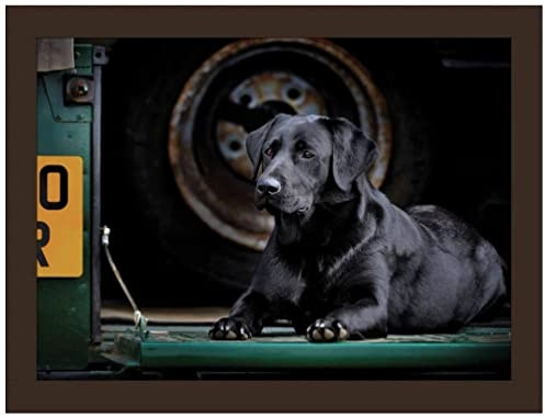 Bella the Black Labrador Faux Leather Lap Tray
