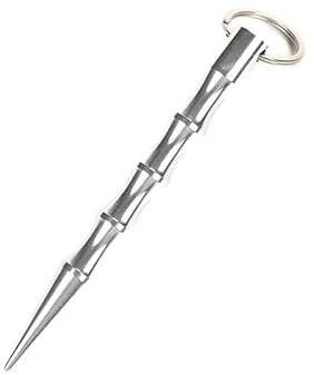 XTRAFAST Kubotan Krav MAGA Selbstverteidigung Kubaton Tactical Modern Arnis Druckpunkt (Silber)