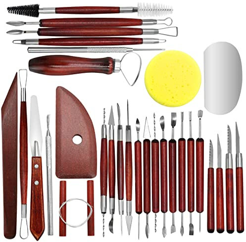 30pcs Ceramic Tools Clay Sculpting Set, Polymer Clay Tools Clay Sculpting Tools,Pottery Carving Tool for Shapers and Modeling Embossing Art DIY